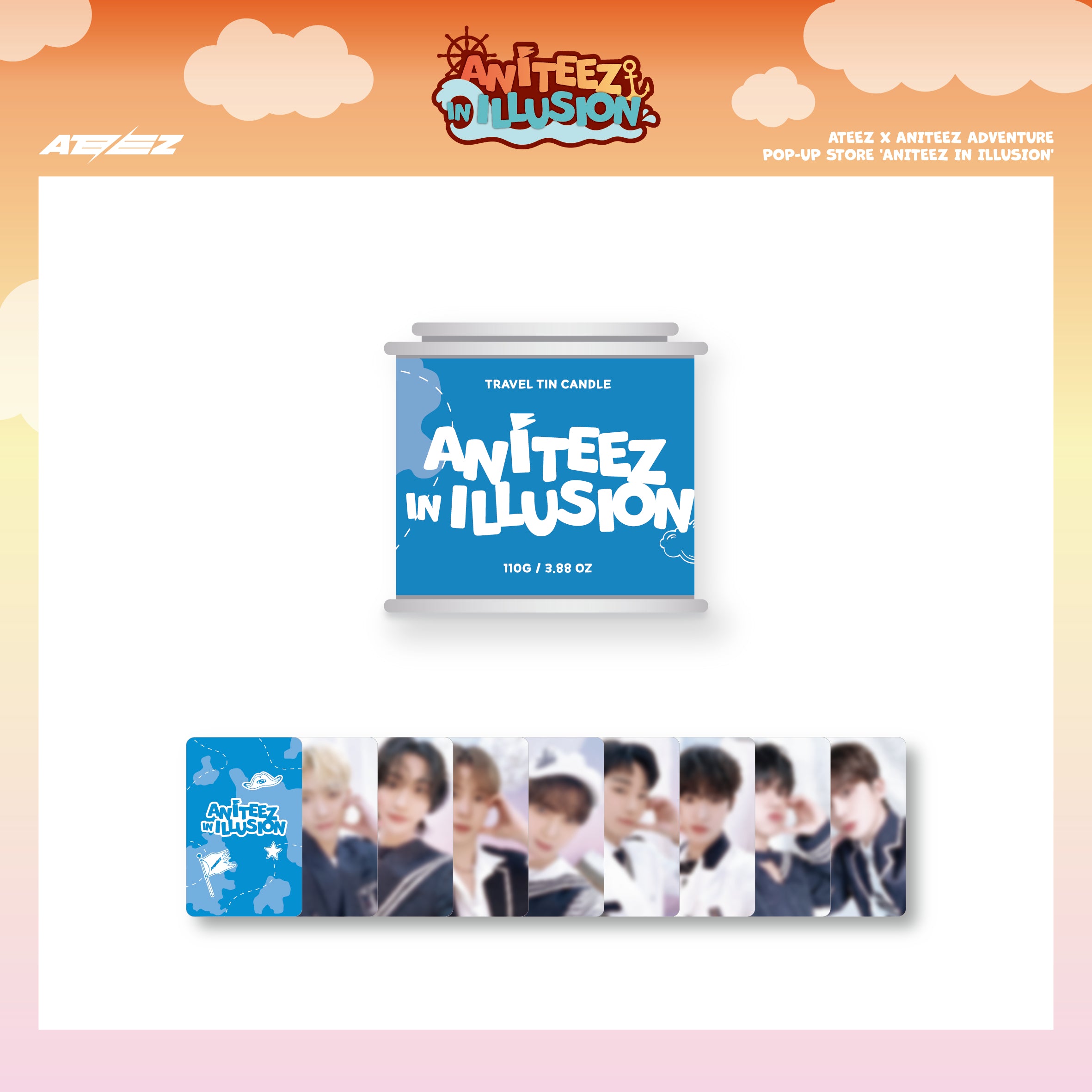 ATEEZ X ANITEEZ ADVENTURE POP-UP STORE 'ANITEEZ IN ILLUSION' OFFICIAL MD - 21. TRAVEL TIN CANDLE