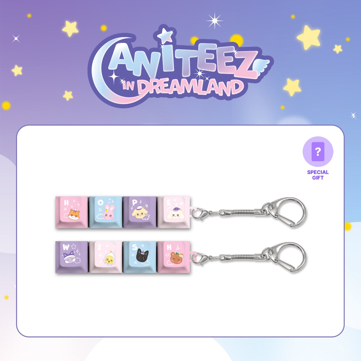 ATEEZ X ANITEEZ [ANITEEZ IN DREAMLAND] OFFICIAL MD - 08. KEY-CAP KEYRING (PRE-ORDER)