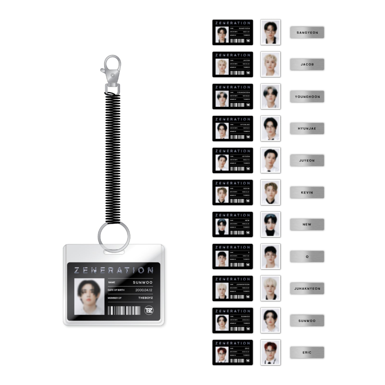 THE BOYZ WORLD TOUR : ZENERATION ENCORE OFFICIAL MD - 12. ID CARD HOLDER & NAME TAG SET