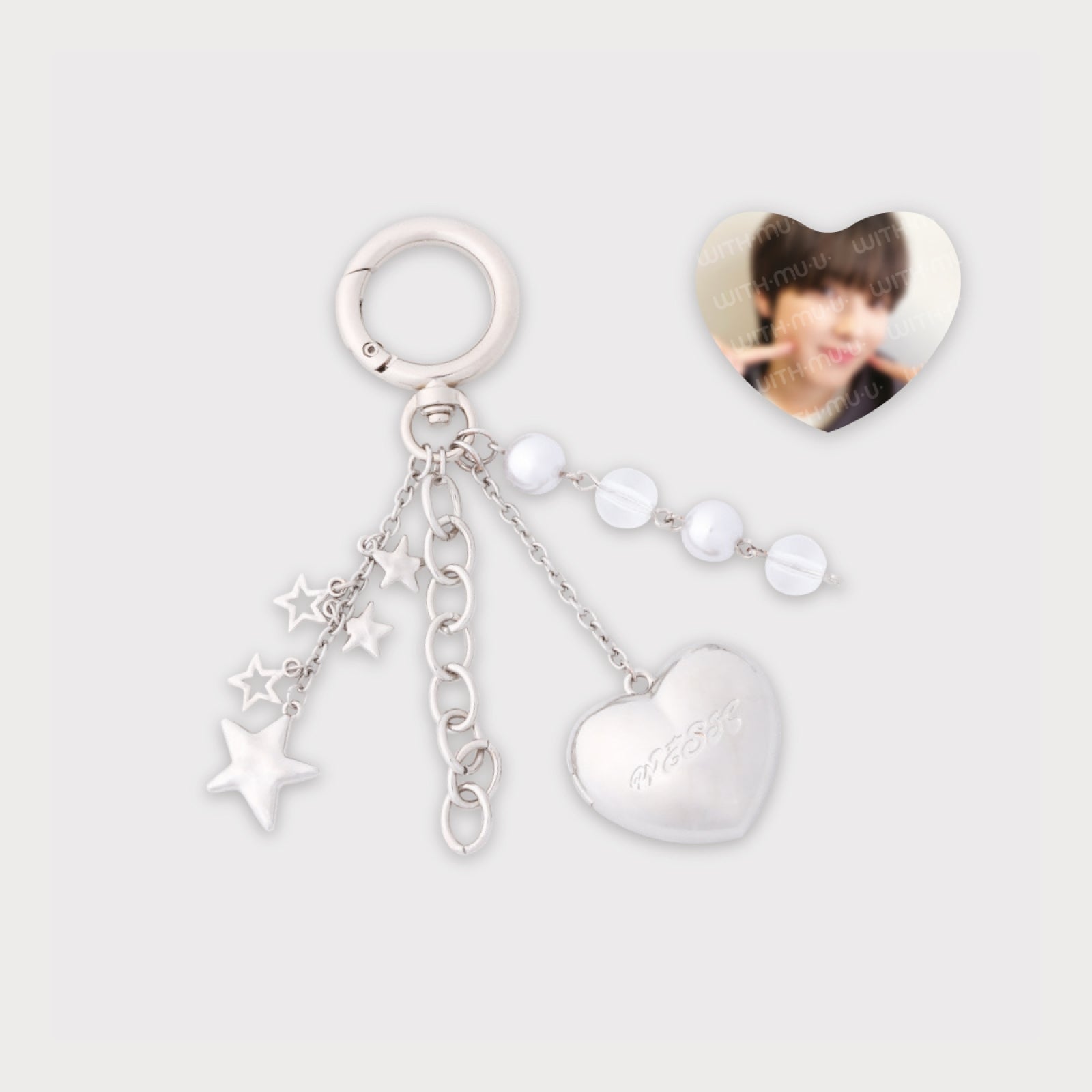 NCT WISH 2024 [LET'S GO STEADY]  2ND OFFICIAL MD - 03. HEART PENDANT KEY RING SET (PRE-ORDER)