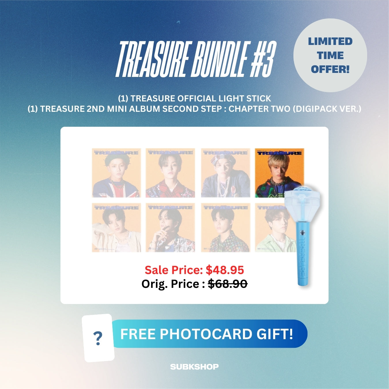 TREASURE BUNDLE #3 - LIGHT STICK + 2ND MINI ALBUM SECOND STEP : CHAPTER TWO (DIGIPACK VER.)