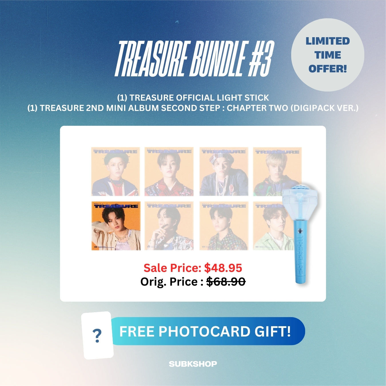 TREASURE BUNDLE #3 - LIGHT STICK + 2ND MINI ALBUM SECOND STEP : CHAPTER TWO (DIGIPACK VER.)