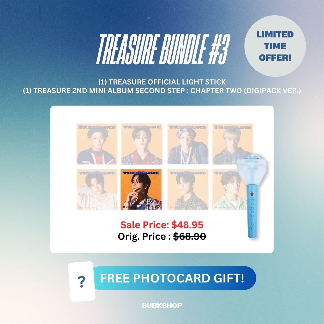 TREASURE BUNDLE #3 - LIGHT STICK + 2ND MINI ALBUM SECOND STEP : CHAPTER TWO (DIGIPACK VER.)