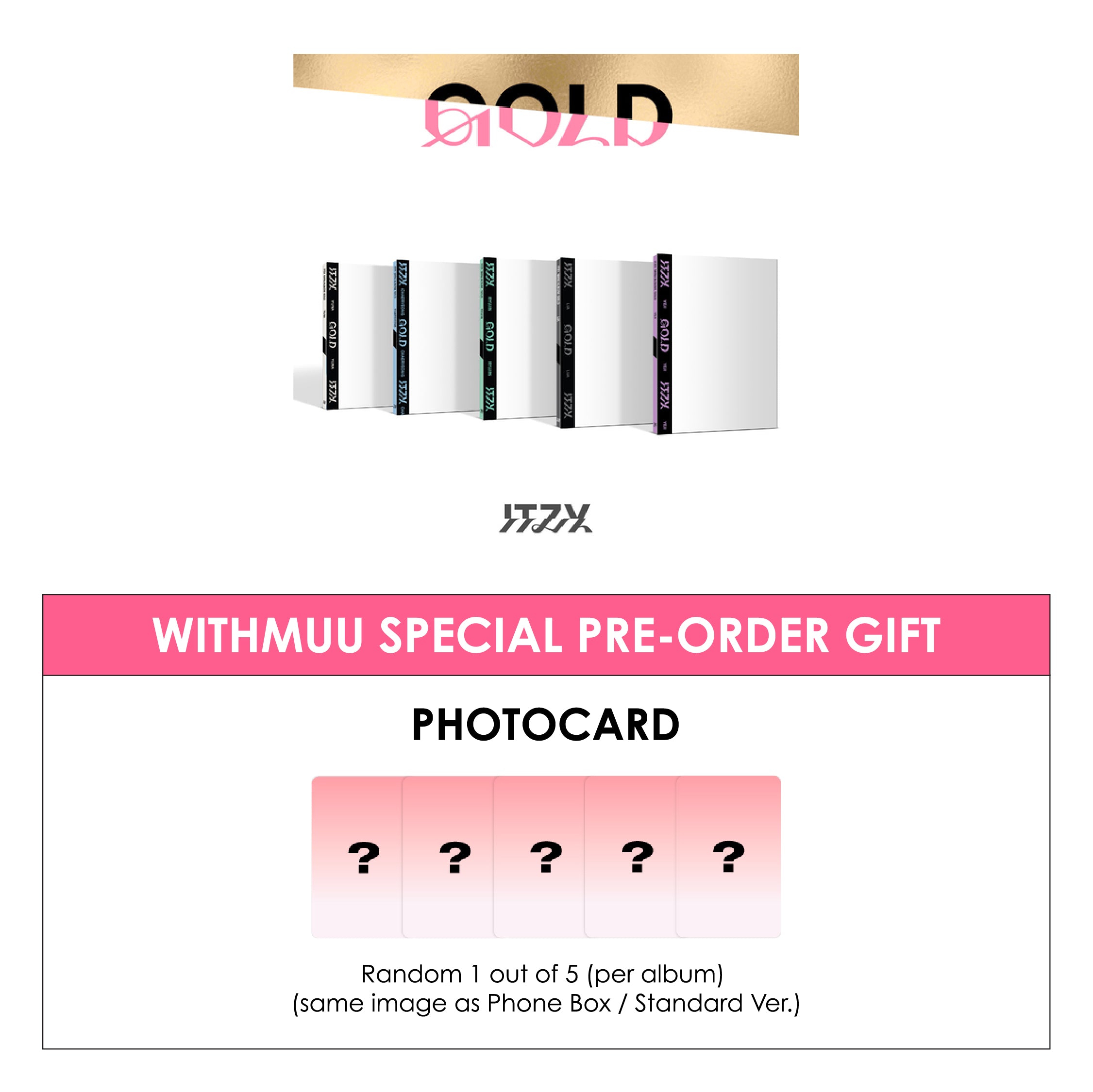 ITZY ALBUM - GOLD (DIGIPACK VER.) + WITHMUU PHOTOCARD