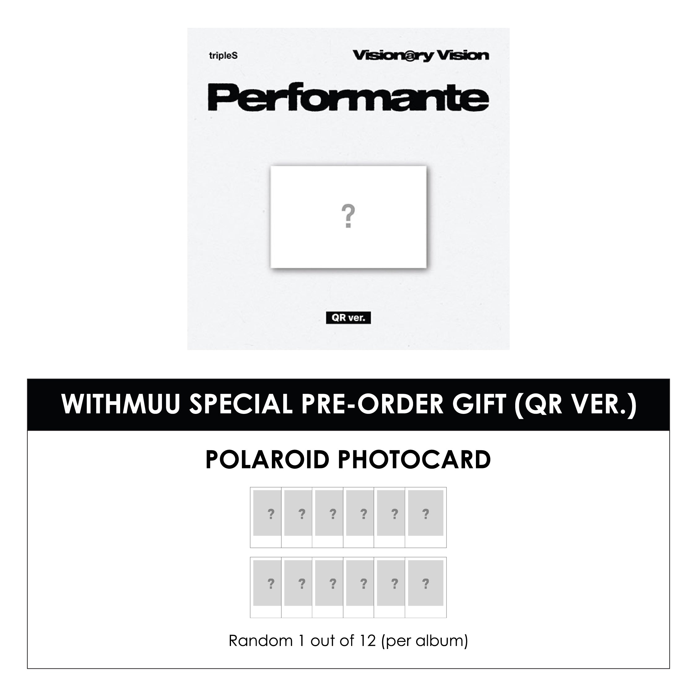 TRIPLES VISIONARY VISION 1ST ALBUM - PERFORMANTE (QR VER.) + WITHMUU PHOTCARD