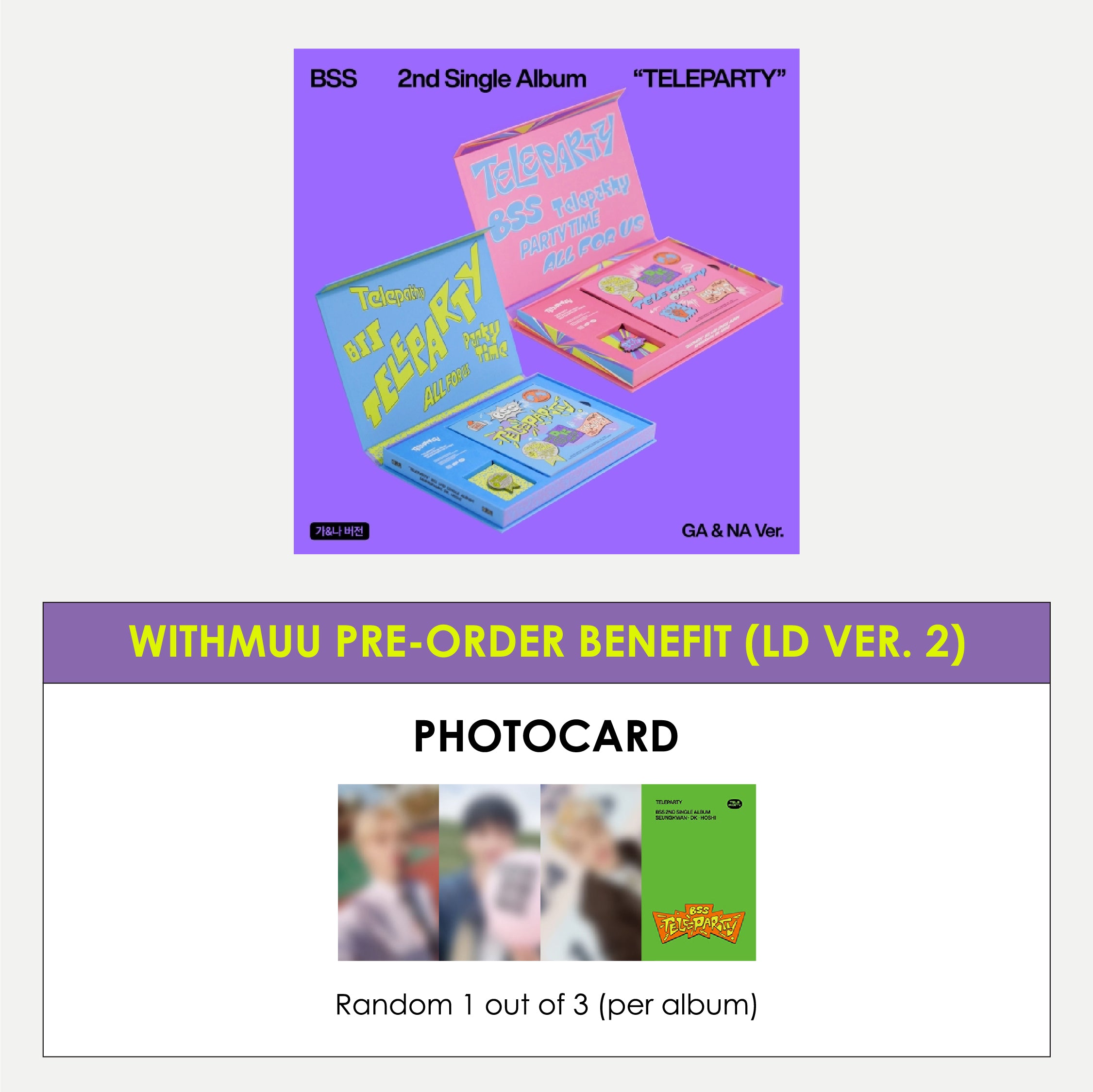 BSS (SEVENTEEN) 2ND SINGLE ALBUM - TELEPARTY + WITHMUU PHOTOCARD (LD VER.2) (PRE-ORDER)