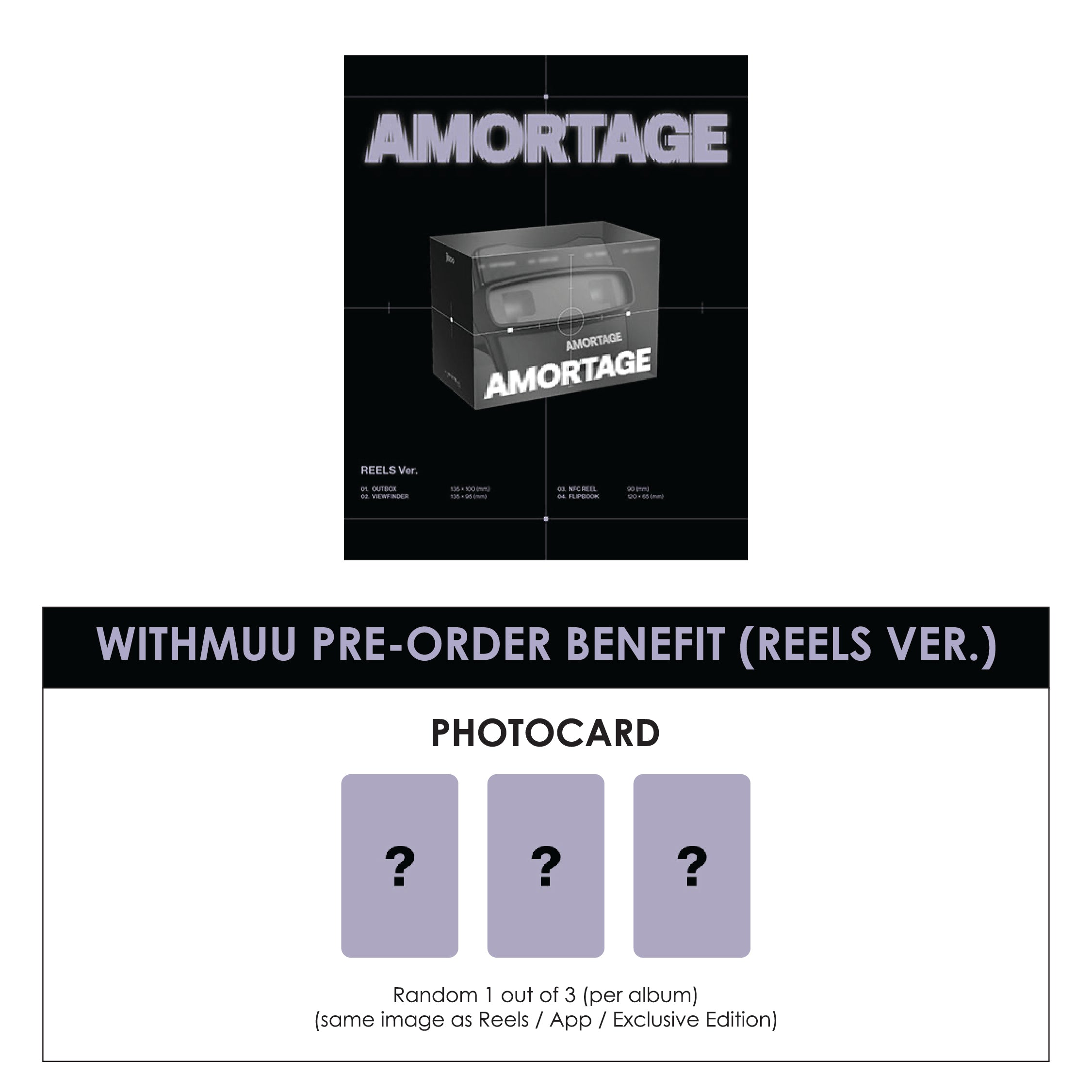 JISOO MINI ALBUM - AMORTAGE (REELS VER.) + WITHMUU PHOTOCARD (PRE-ORDER)