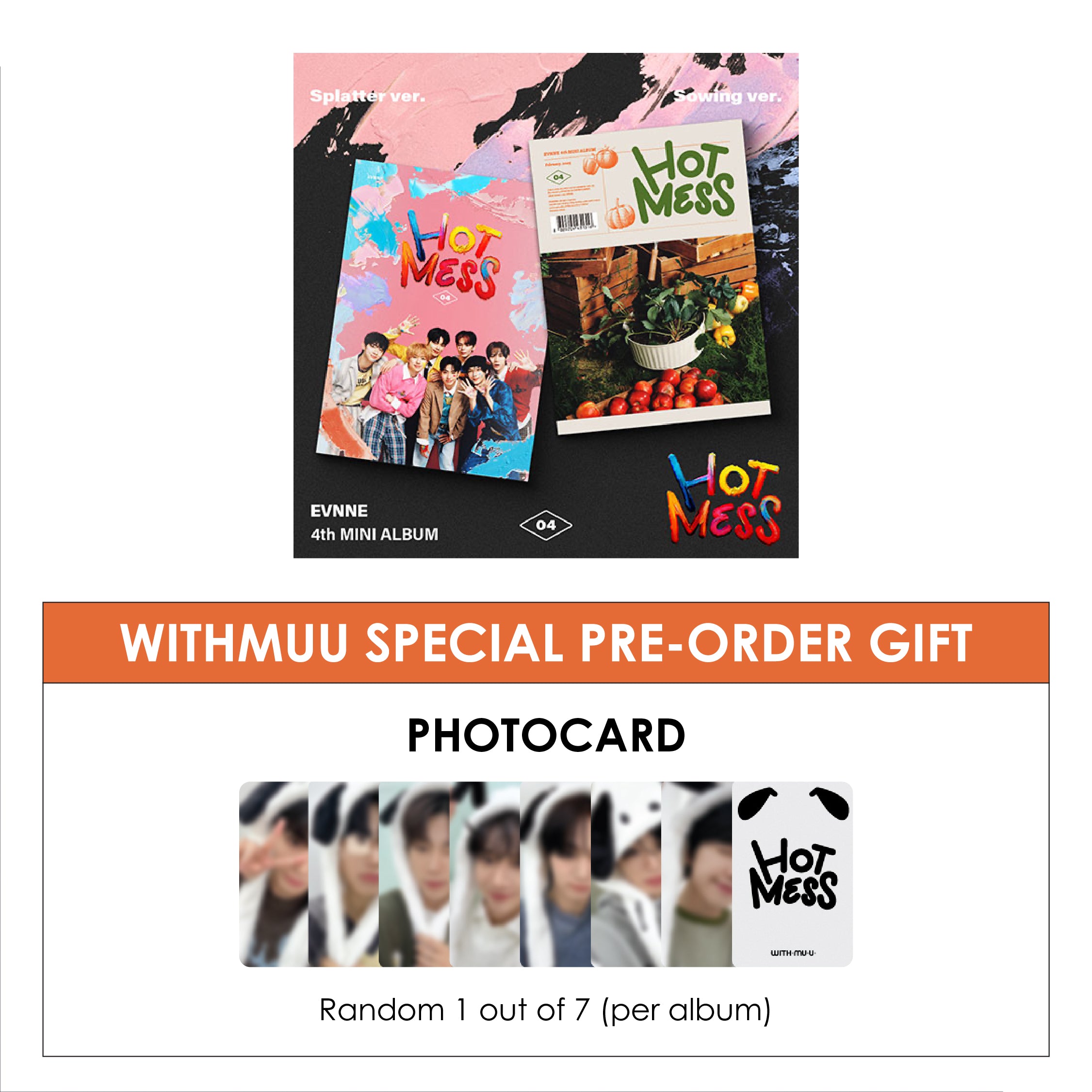 EVNNE 4TH MINI ALBUM - HOT MESS + WITHMUU PHOTOCARD