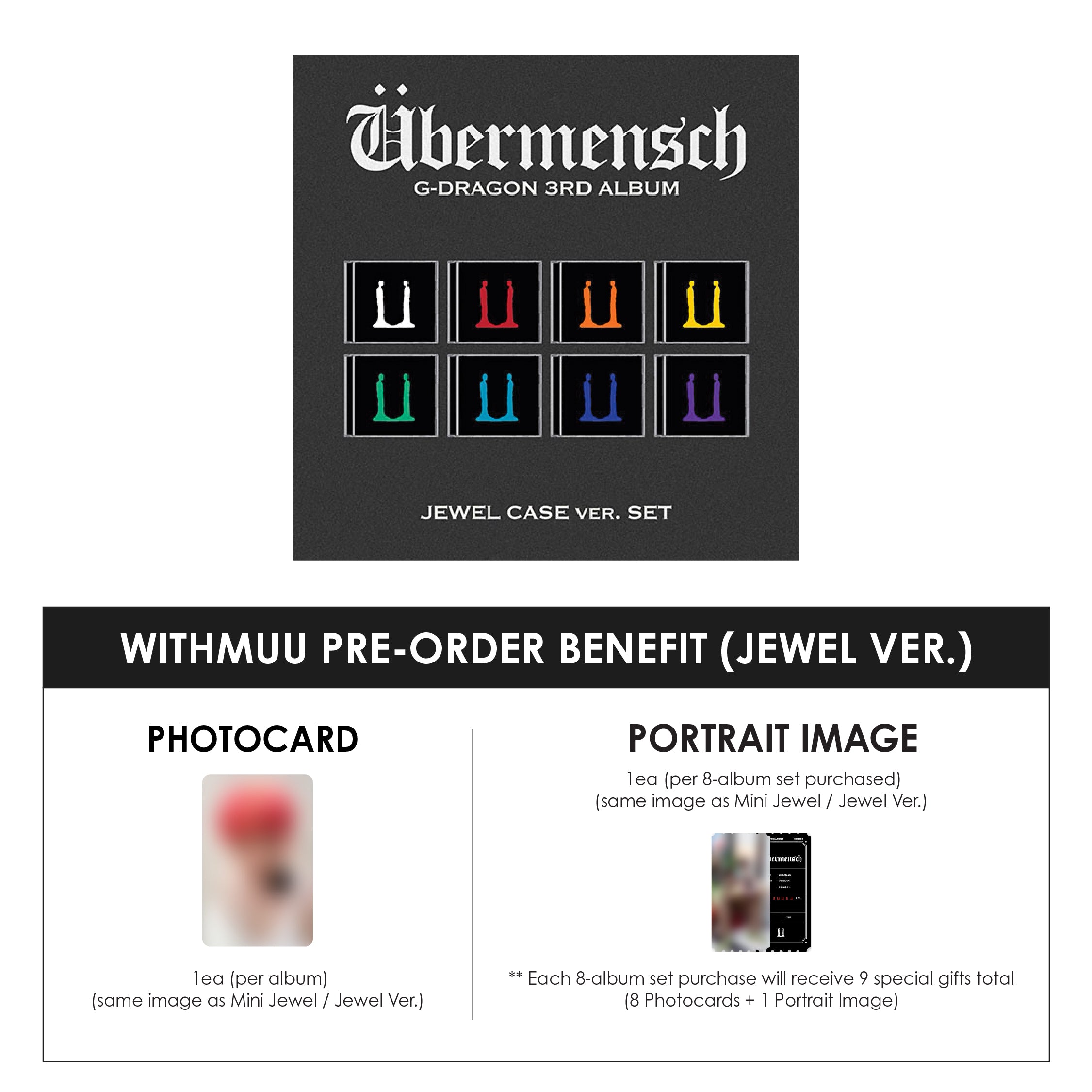 G-DRAGON 3RD ALBUM - ÜBERMENSCH (JEWEL VER.) + WITHMUU SPECIAL GIFT