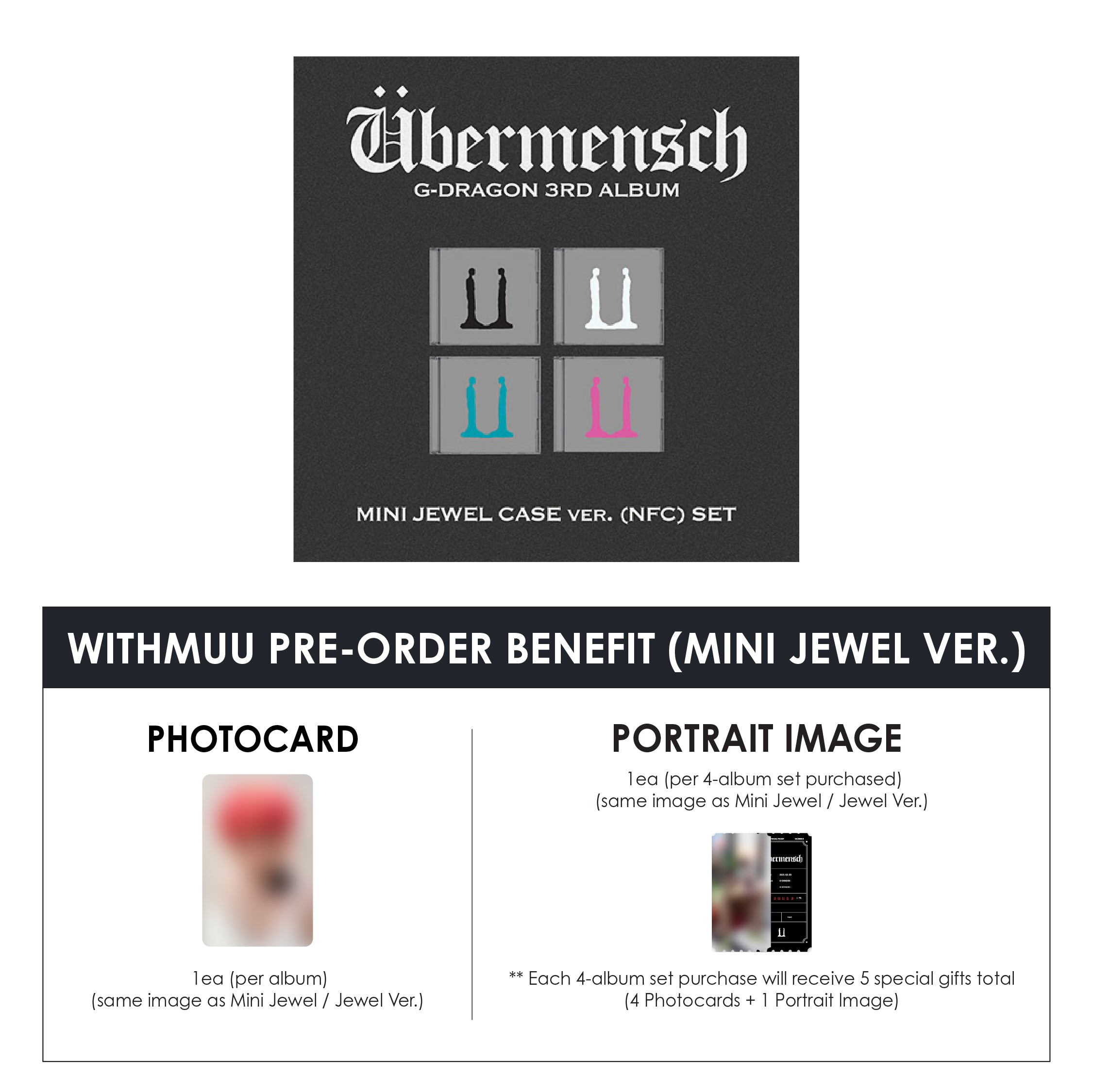 G-DRAGON 3RD ALBUM - ÜBERMENSCH (MINI JEWEL VER.) + WITHMUU SPECIAL GIFT