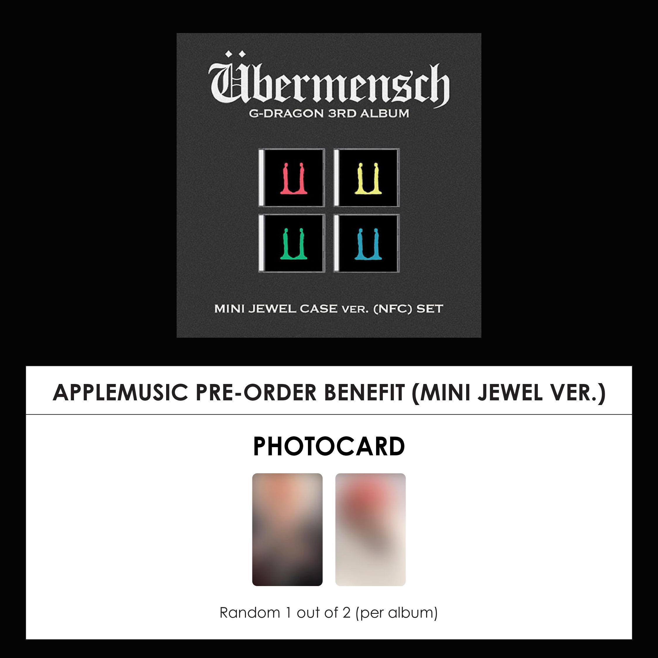 G-DRAGON 3RD ALBUM - ÜBERMENSCH (MINI JEWEL VER.) + APPLEMUSIC PHOTOCARD