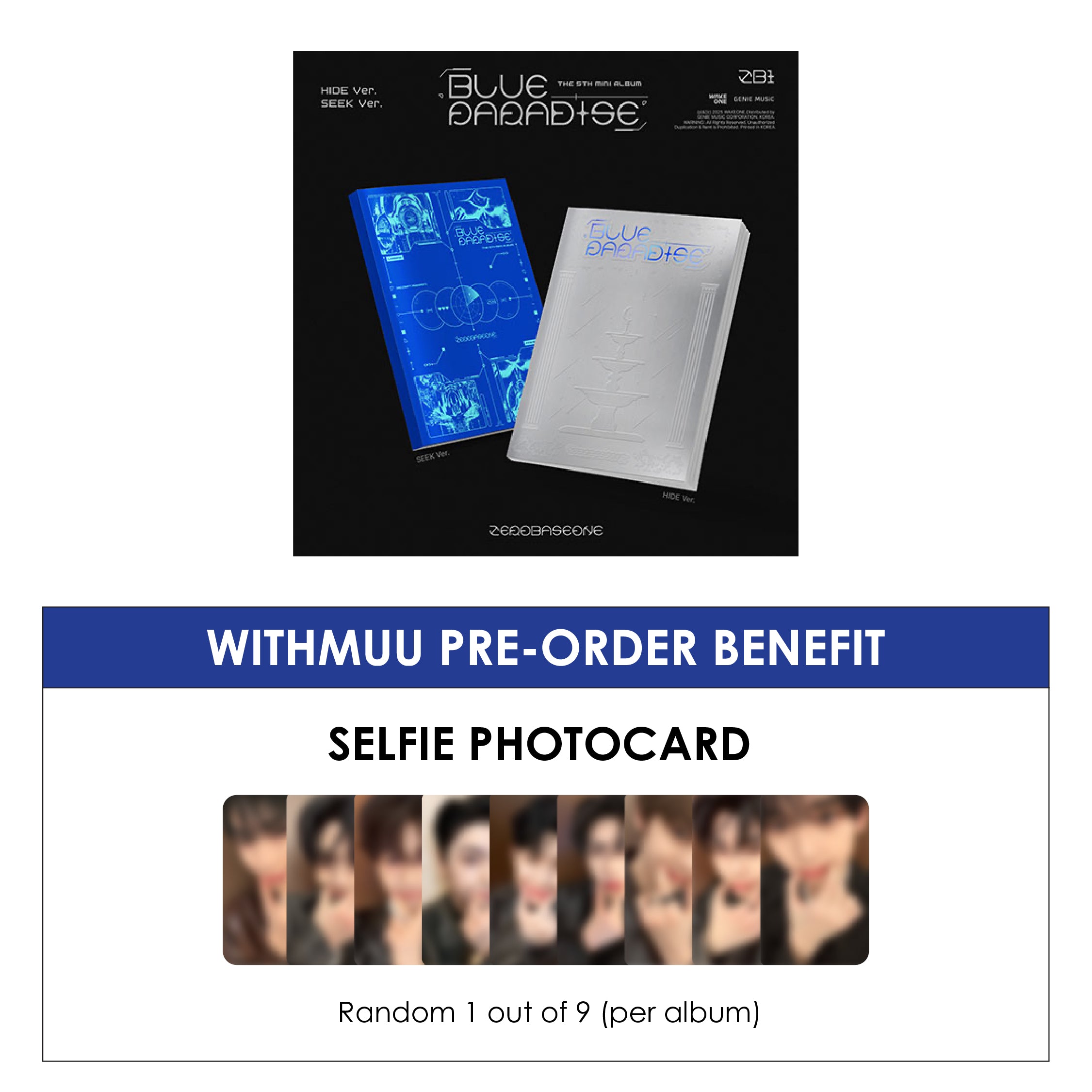 ZEROBASEONE 5TH MINI ALBUM - BLUE PARADISE + WITHMUU PHOTOCARD