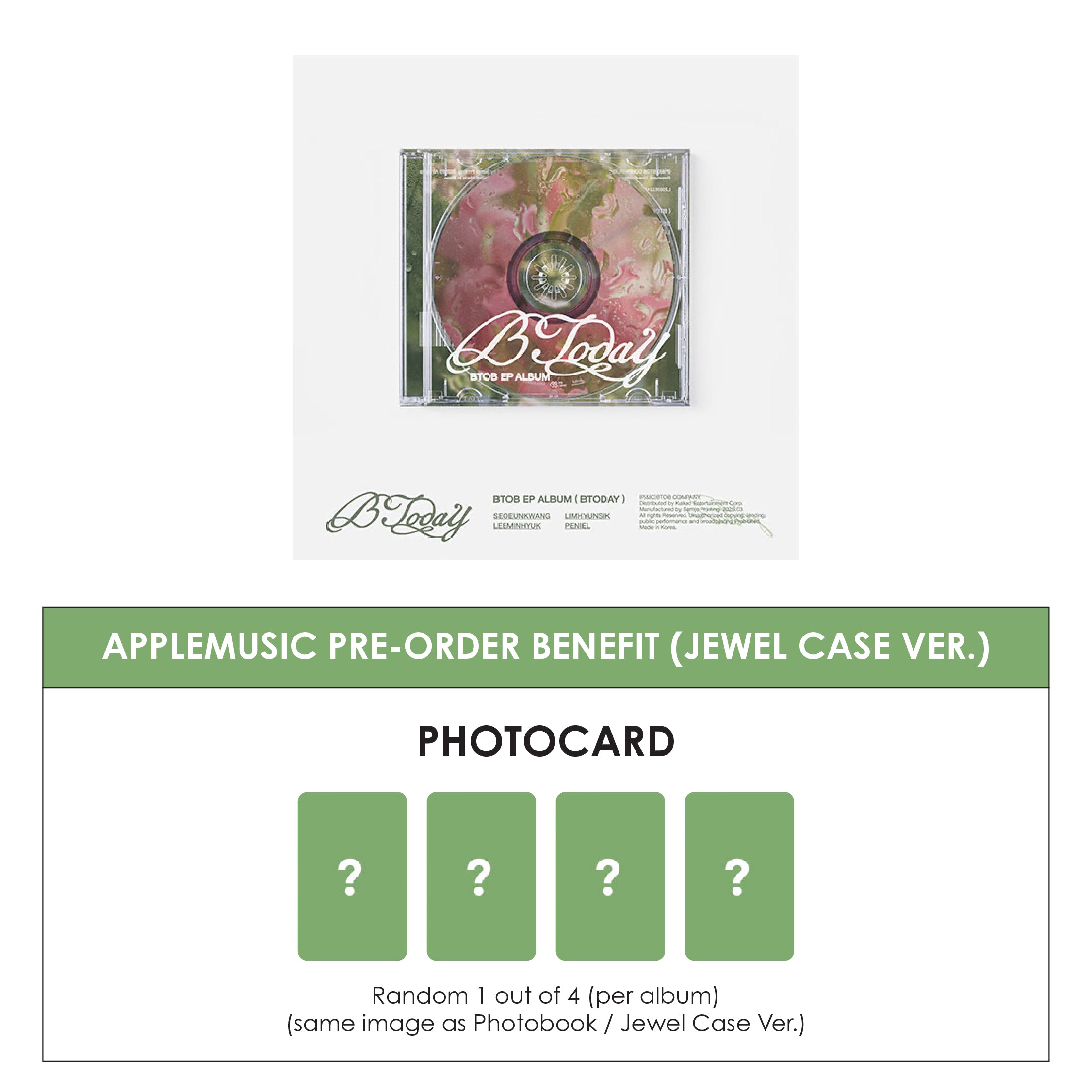 BTOB EP ALBUM - BTODAY (JEWEL CASE VER.) + APPLEMUSIC PHOTOCARD (PRE-ORDER)