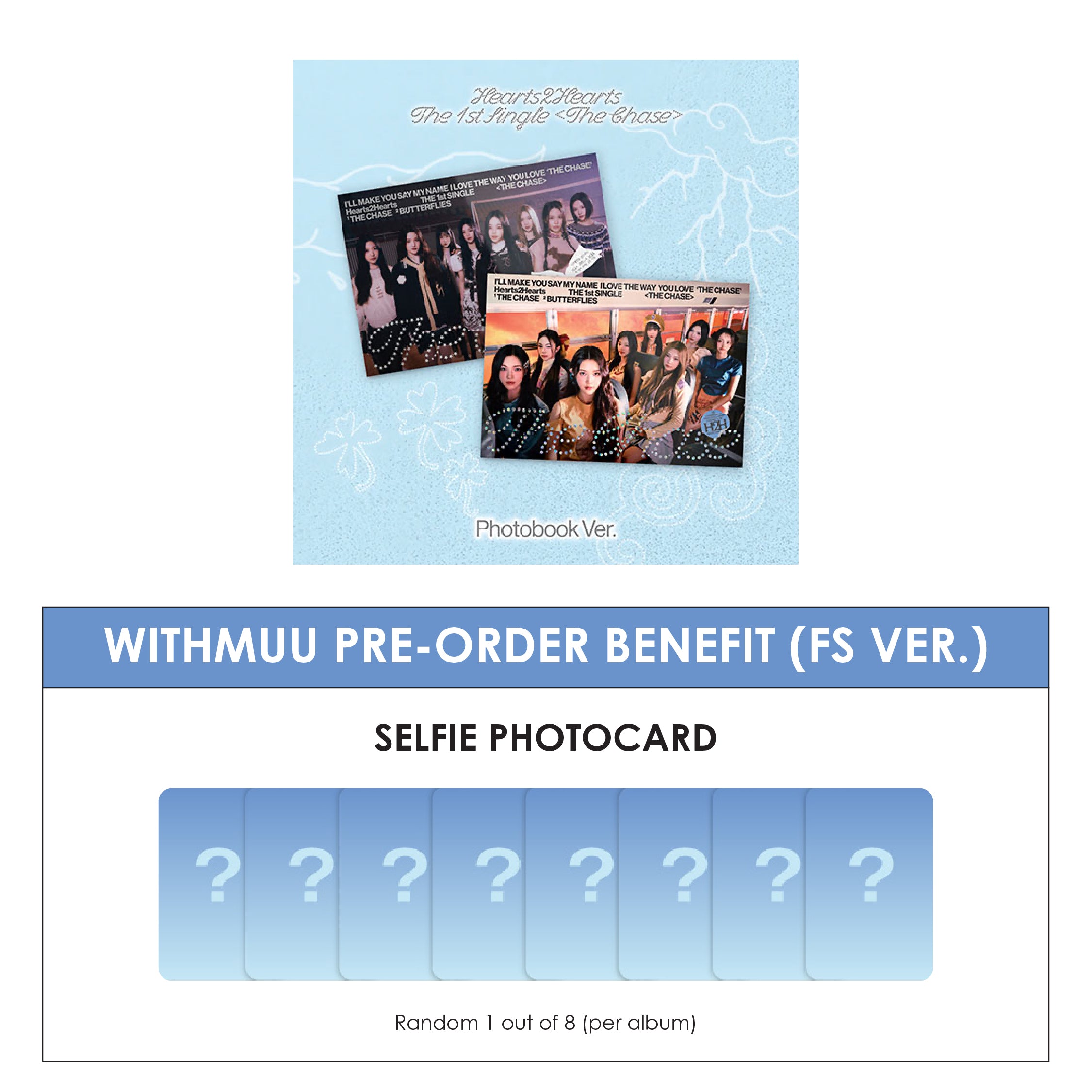 HEARTS2HEARTS 1ST SINGLE ALBUM - THE CHASE (PHOTOBOOK VER.) + WITHMUU PHOTOCARD (FS VER.) (PRE-ORDER)