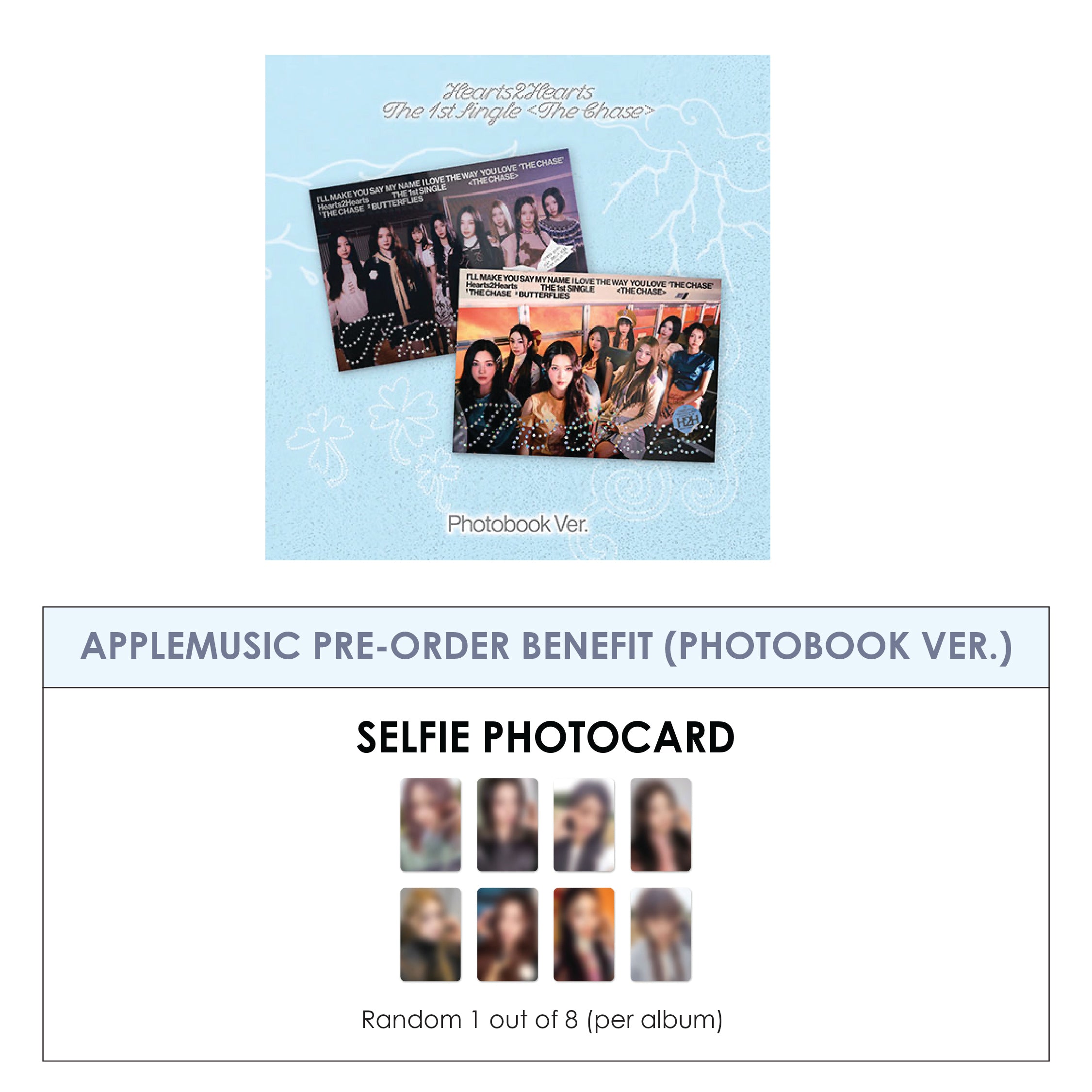 HEARTS2HEARTS 1ST SINGLE ALBUM - THE CHASE (PHOTOBOOK VER.) + APPLEMUSIC PHOTOCARD