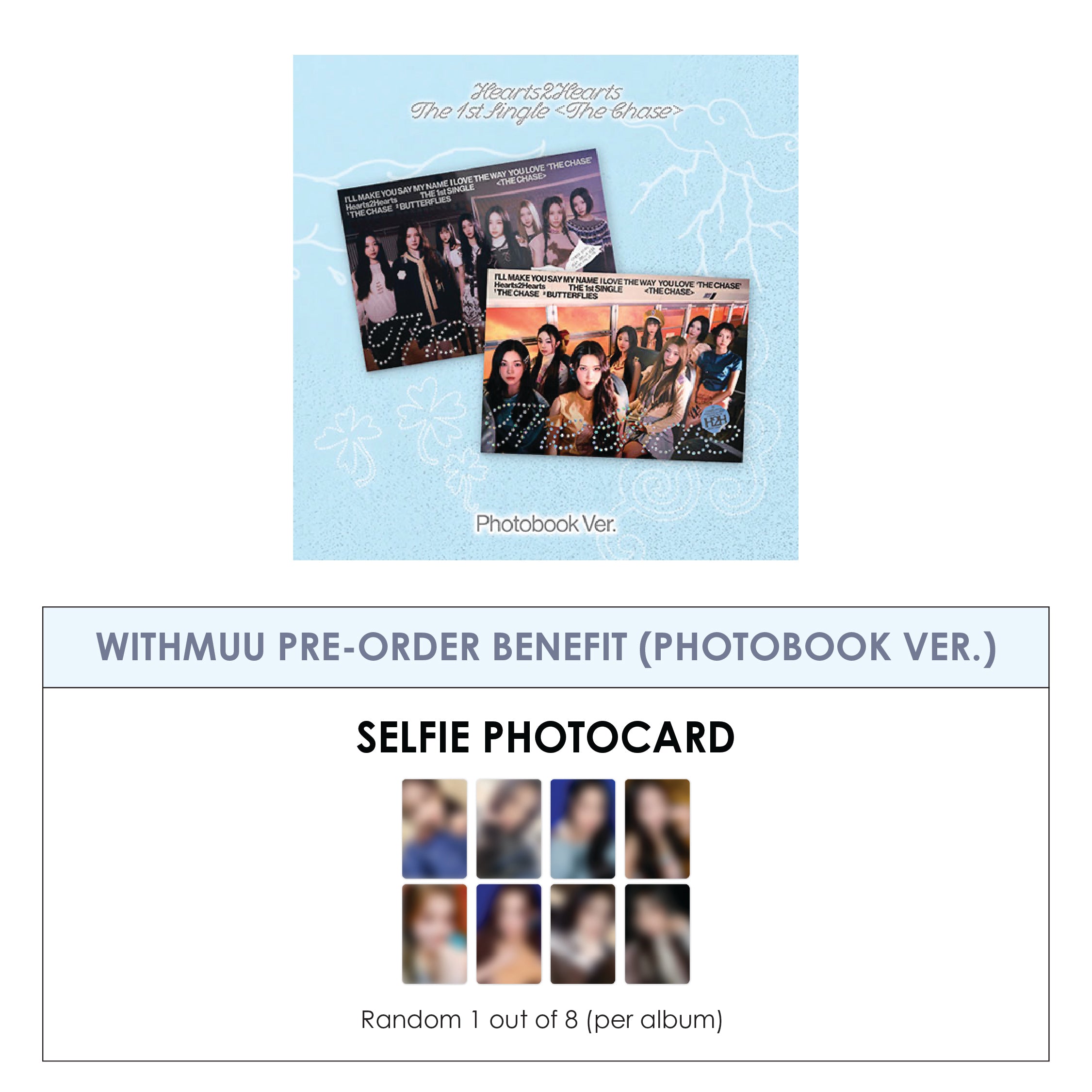 HEARTS2HEARTS 1ST SINGLE ALBUM - THE CHASE (PHOTOBOOK VER.) + WITHMUU PHTOCARD