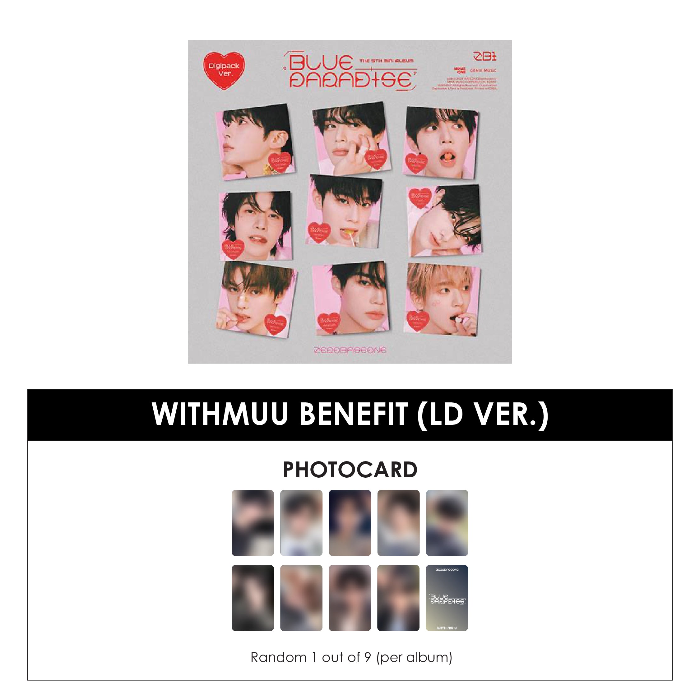 ZEROBASEONE 5TH MINI ALBUM - BLUE PARADISE (DIGIPACK VER.) + WITHMUU PHOTOCARD (LD VER.) (PRE-ORDER)