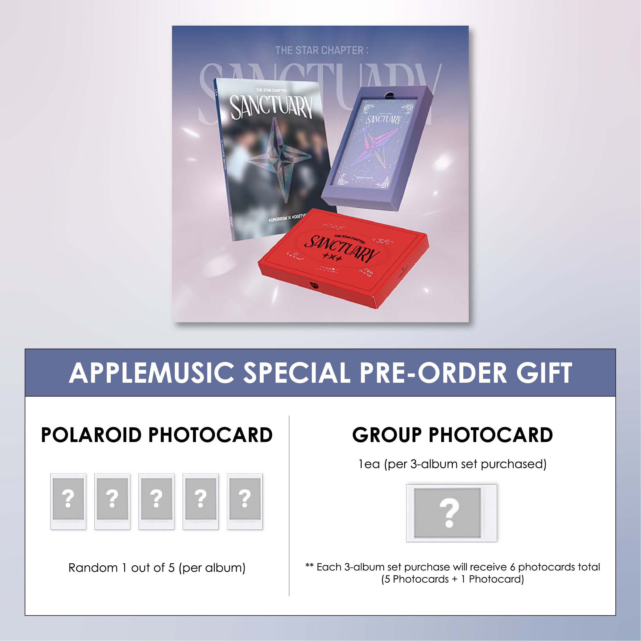 TXT 7TH MINI ALBUM - THE STAR CHAPTER : SANCTUARY + APPLEMUSIC PHOTOCARD (PRE-ORDER)