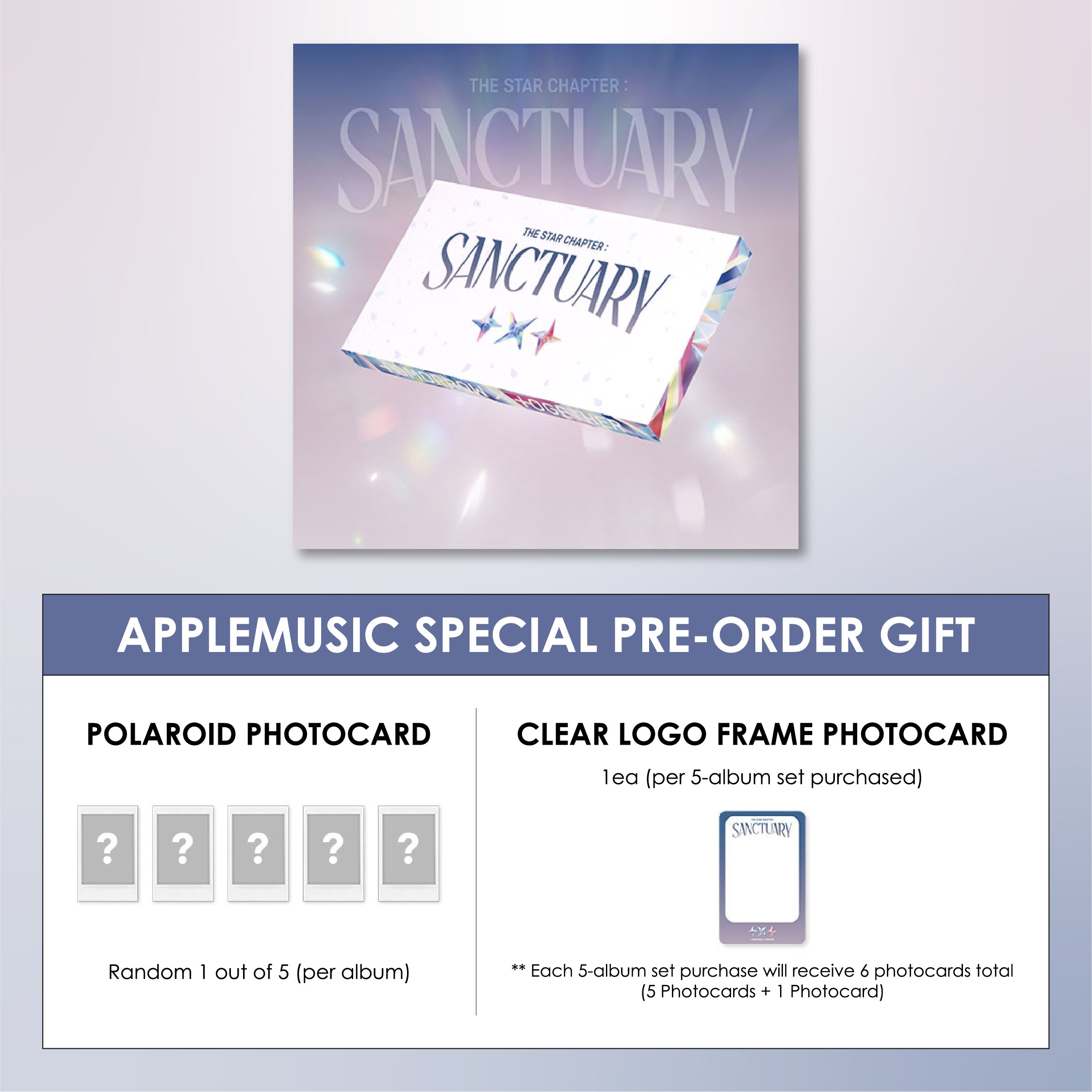 TXT 7TH MINI ALBUM - THE STAR CHAPTER : SANCTUARY (ANGEL VER.) + APPLEMUSIC PHOTOCARD (PRE-ORDER)