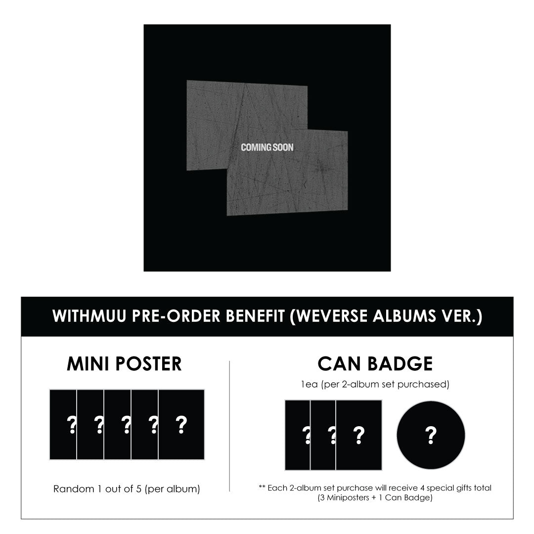 LE SSERAFIM 5TH MINI ALBUM - HOT (WEVERSE ALBUMS VER.) + WITHMUU MINI POSTER + CAN BADGE (PRE-ORDER)