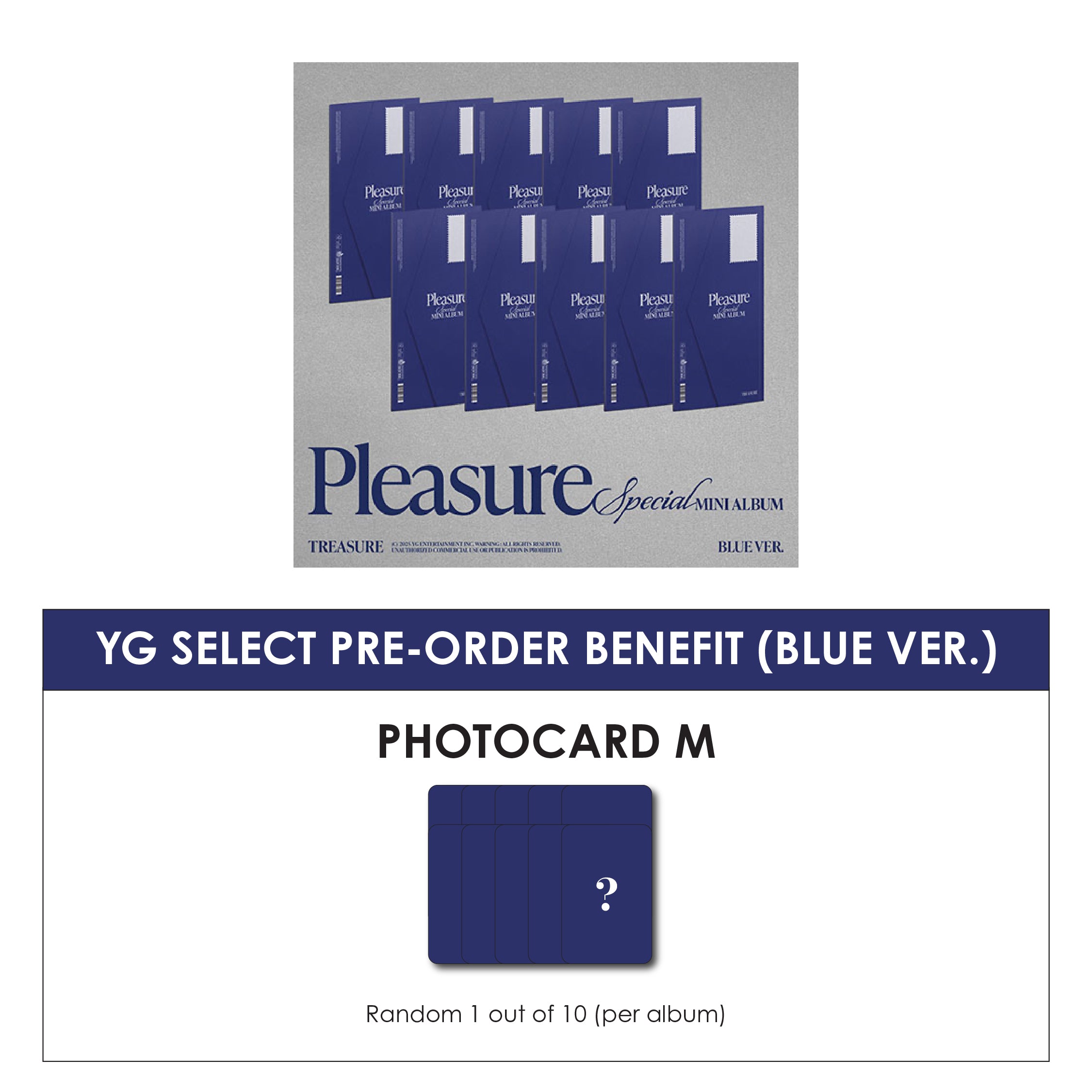 TREASURE SPECIAL MINI ALBUM - PLEASURE (BLUE VER.) + YG SELECT PHOTOCARD (PRE-ORDER)