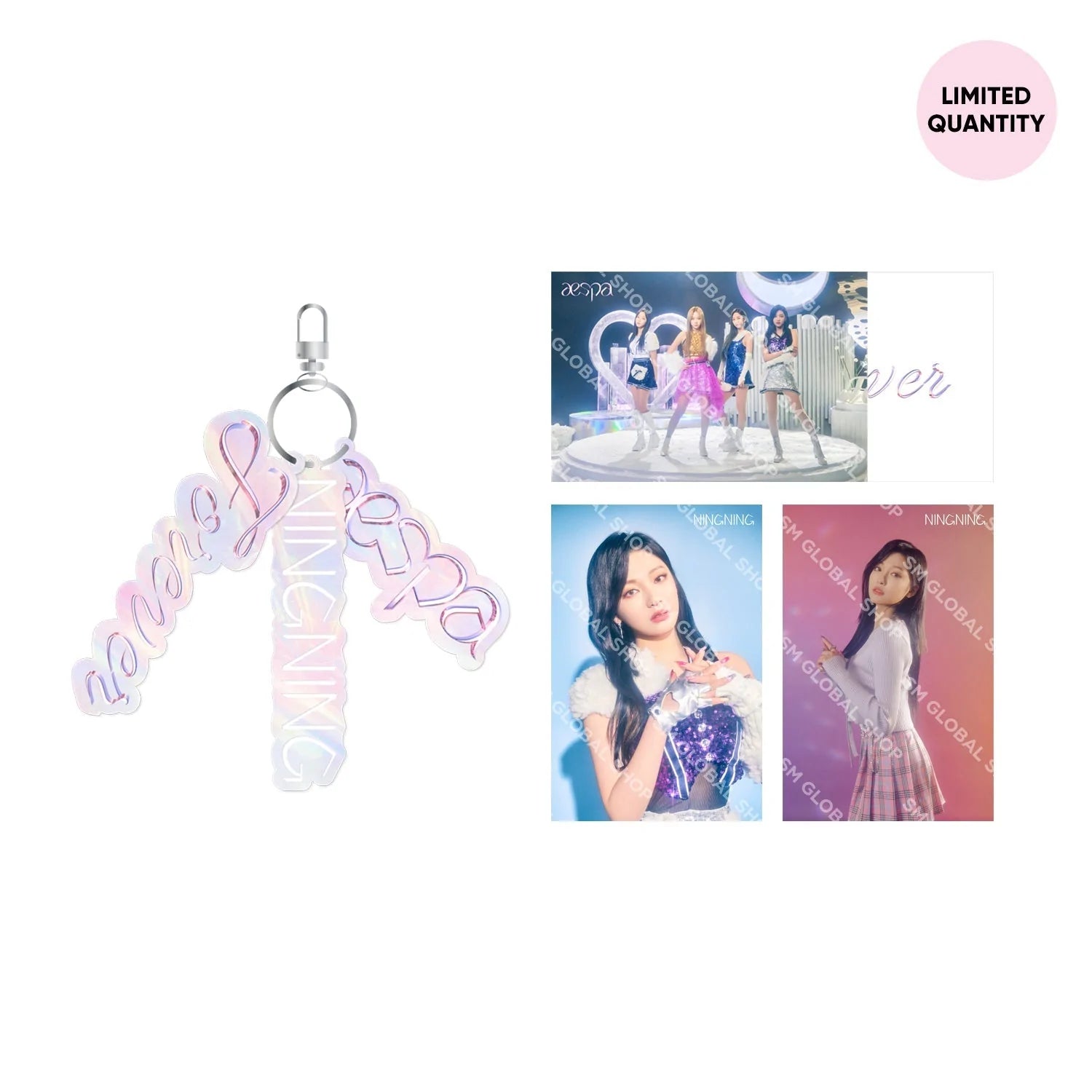 AESPA FOREVER OFFICIAL MD - ACRYLIC KEYRING + POSTCARD SET
