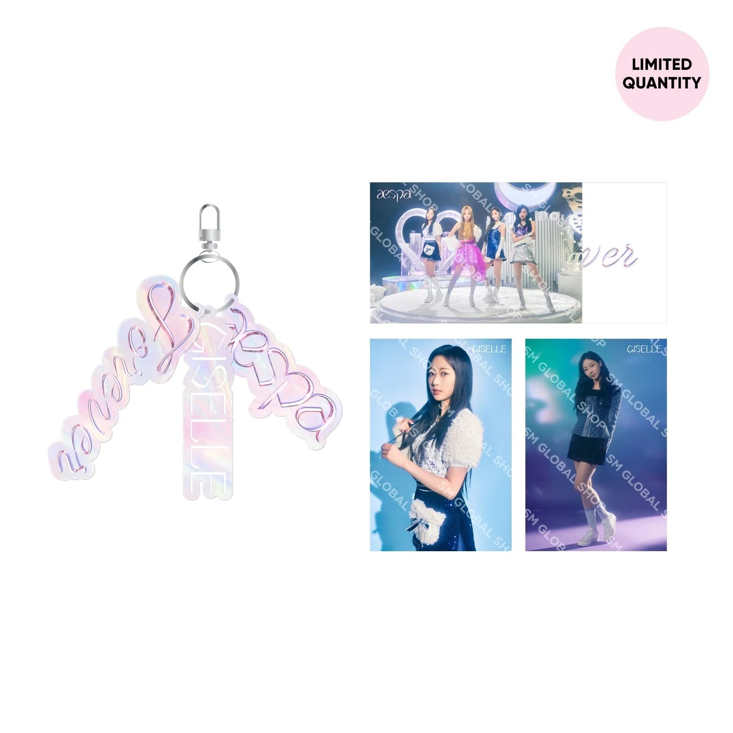 AESPA FOREVER OFFICIAL MD - ACRYLIC KEYRING + POSTCARD SET